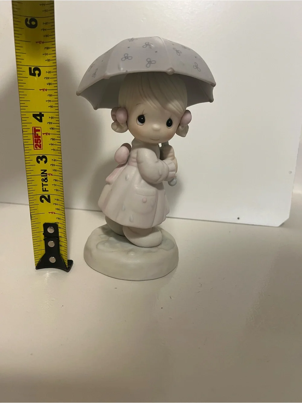 Vintage Precious Moments April Figurine Girl With Umbrella 1987